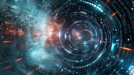 Wall Mural - abstract circle futuristic technology background
