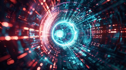 Wall Mural - abstract circle futuristic technology background
