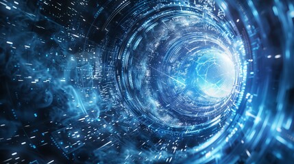 Wall Mural - abstract circle futuristic technology background