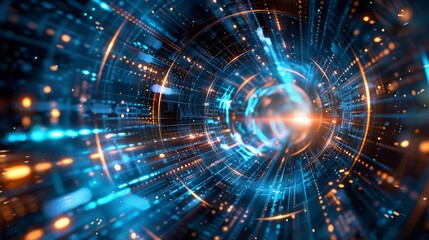 Wall Mural - abstract circle futuristic technology background