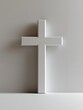 © Brian Carter - A modern minimalist religious cross showcased against a plain white background, epitomizing simplicity and elegance