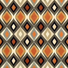 pattern seamless mid-century abstract retro rombos