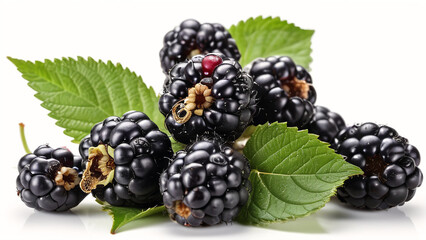 Wall Mural - fresh pile blackberry with leaf