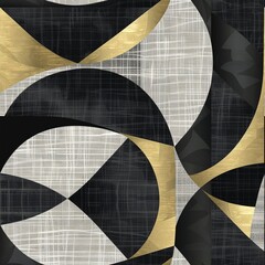 Poster - A seamless pattern featuring abstract modern design with overlapping layers and textures, creating depth and interest