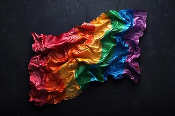 Wall Mural - Colorful Draped Fabric with Rainbow Gradient, Artistic and Soft, Symbol of Pride