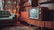 © Ranadhie - retro television on vintage interior room