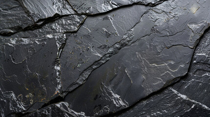 Minimalist slate stone texture with smooth and dark surface.