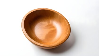Wall Mural - Wooden bowl isolated on white background