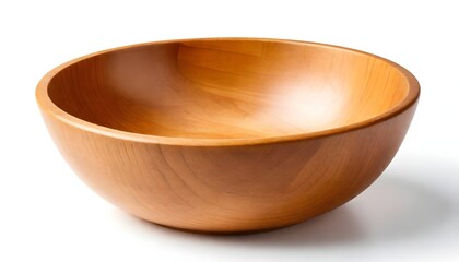 Wall Mural - Wooden bowl isolated on white background