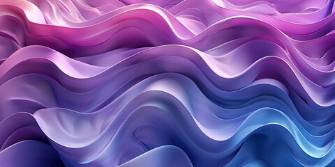 Wall Mural - Purple and Blue 3D Undulating Geometry. Modern Background with Elegant Surfaces.