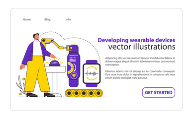 Poster - tech-assisted health flat vector illustration.