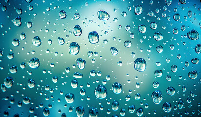 Drops on glass after rain