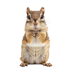 Wall Mural - Chipmunk front view full body isolate on transparency background PNG