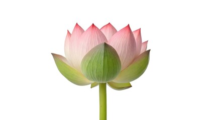 Wall Mural - Lotus flower isolated on white Background Generative Ai 