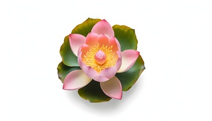 Wall Mural - Lotus flower isolated on white Background Generative Ai 