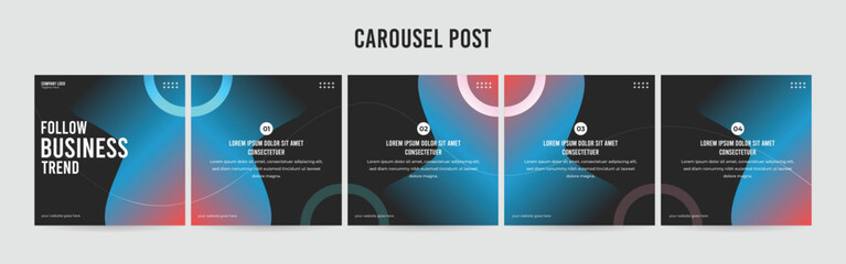 Wall Mural - stunning carousel post template, editable social media layout design, business instagram & linkedin 