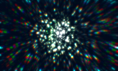 Wall Mural - abstract defocused image with chromatic aberration effect. speculars and light.