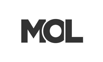 Poster - MOL logo design template with strong and modern bold text. Initial based vector logotype featuring simple and minimal typography. Trendy company identity.