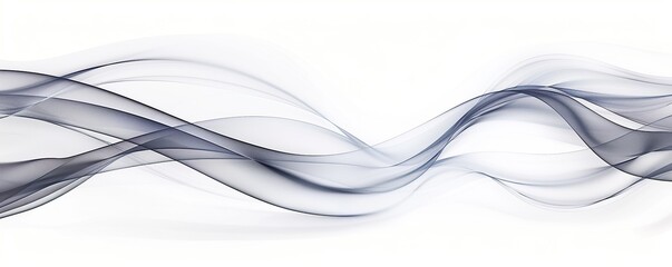 Rich dove gray wave abstract background, smooth and subtle, isolated on white