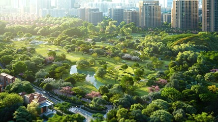 Poster - Ecological Environment Protection Promotion Natural Scenery Poster Background Materials, Urban Greenbelts, Green Plants
