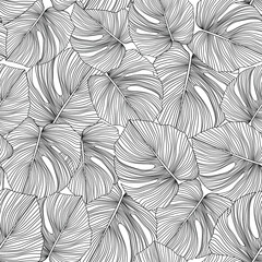 Sticker - seamless pattern with leaves