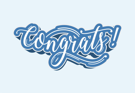 congrats hand lettering design modern calligraphy brush text composition