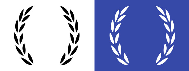 Laurel wreath icon logo set vector