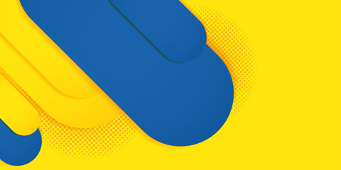 Wall Mural - Modern abstract background hipster futuristic banners vector design. Blue and Yellow background with halftone elements. abstract background Vector illustration