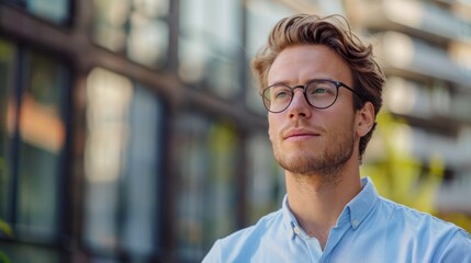 Wall Mural - The man in glasses