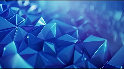 Poster - Looping animation of abstract tech polygons with text space. Presentation background.