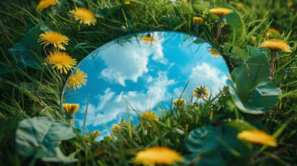 Poster - The mirror with sky reflection.