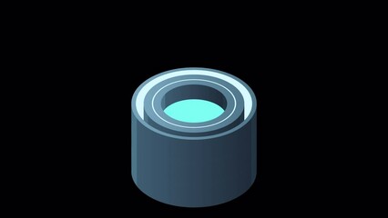 Fototapete - Isometric cloud database animation. Cloud computing and file cloud storage. Modern technology. Motion graphic. Transparent background with alpha channel