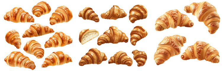 Poster - Realistic croissants isolated in a modern illustration.