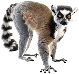 Wall Mural - A lemur isolated on a transparent background PNG