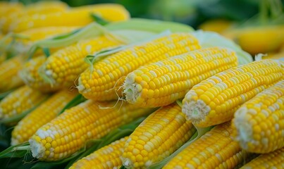 Fresh ripe organic yellow sweet corn, Generative AI