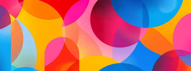 Poster - A colorful abstract painting with many different colored circles. The circles are of various sizes and colors, and they are arranged in a way that creates a sense of movement and energy