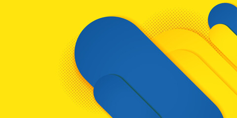 Wall Mural - A Blue and Yellow background with halftone elements. abstract background Vector illustration. Modern abstract background hipster futuristic banners vector design