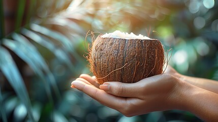 coconut in hand
