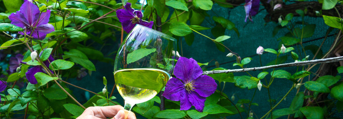 Wall Mural - Wine in flowers