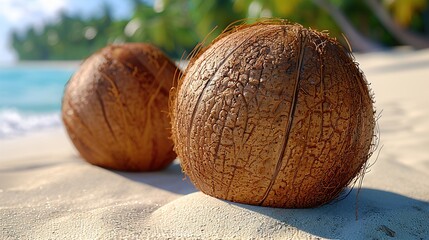 Sticker - coconut on the beach