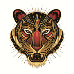 Wall Mural - Vector t shirt Tiger Head design