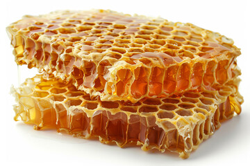 Wall Mural - Honeycomb on white background.