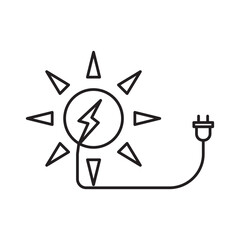 Solar energy icon line art vector