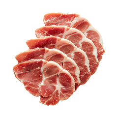 Wall Mural - Sliced raw pork meat on transparent background