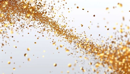 Poster - Golden Confetti Falling on White Background