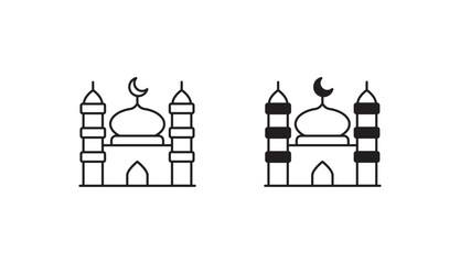 Wall Mural - Mosque icon design with white background stock illustration