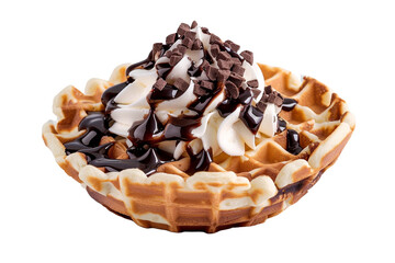 Wall Mural - Ice cream waffle isolated on transparent background