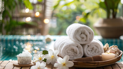 Beauty treatment items in spa