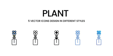 Sticker - Plant icons vector set stock illustration.