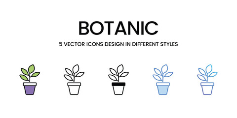 Poster - Botanic icons vector set stock illustration.